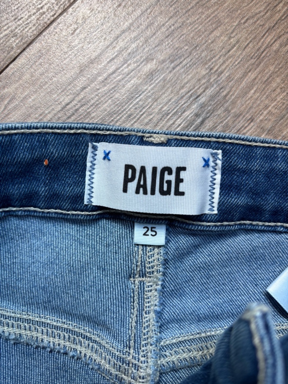 PAIGE Hoxton Slim Crop Jeans 25 High Rise Raw Hem Medium Wash - Picture 7 of 15